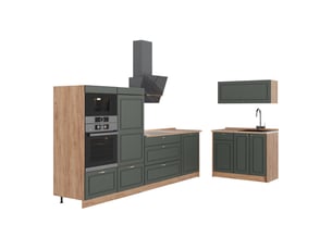 Vicco cuisine, vert or campagnechêne de force doré, 380cm, pt chêne