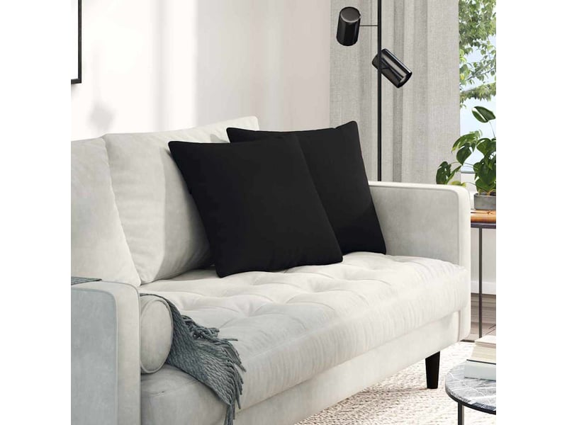  Lot de 2 coussins de canapé, coussins décoratifs tissu noir 45 x 45 cm cf58913  - Conforama B