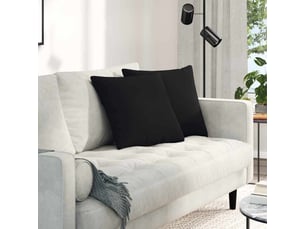 Lot de 2 coussins de canapé, coussins décoratifs tissu noir 45 x 45 cm cf58913