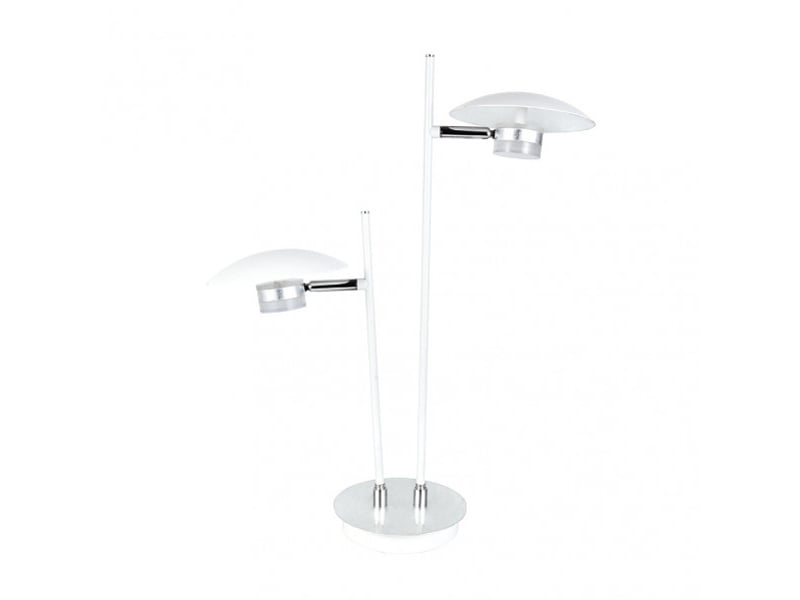  Lampe à poser fabrilamp ciudad del cabo led intégrée coloris blanc argenté 52 x 32 x 15 cm 153672074 - Conforama A