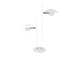 Lampe à poser fabrilamp ciudad del cabo led intégrée coloris blanc argenté 52 x 32 x 15 cm