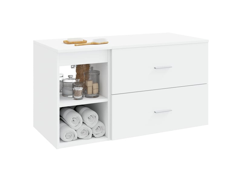  Ensemble de mobilier de salle de bain 2 pcs blanc shl3798  - Conforama C