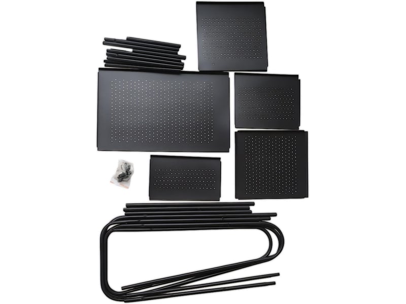  Portant moderne pour entrée et chambre 150 x 100 x 39 cm avec 5 tablettes pratiques en métal noir 13_0018564  - Conforama D