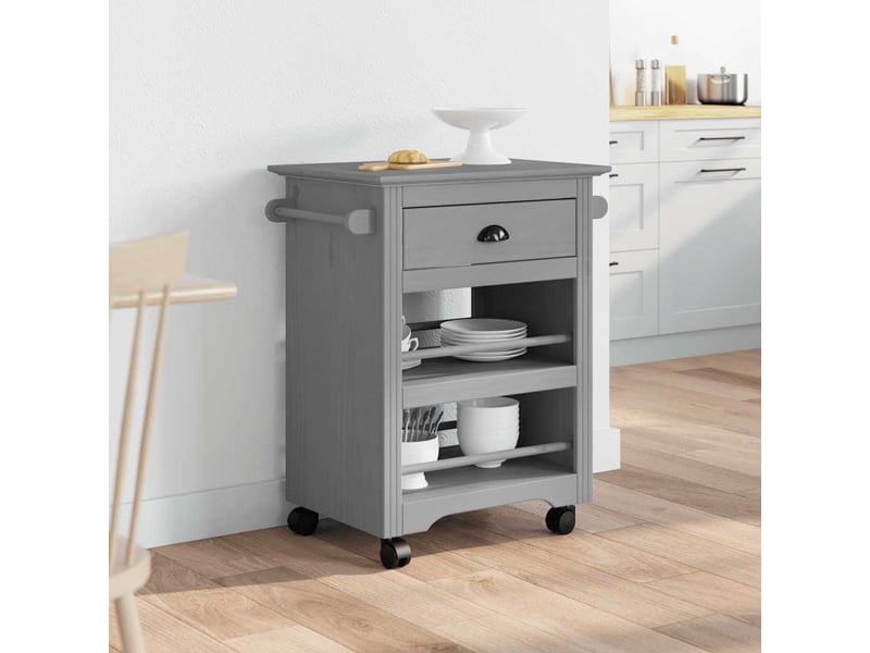  Desserte de cuisine, chariot de rangement bodo gris 67,5x45x80 cm  - Conforama C