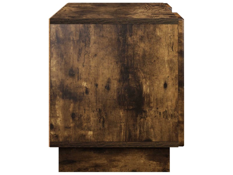  Meuble tv, banc tv 140x34,5x40 cm chêne fumé bois d'ingénierie shl20621  - Conforama E