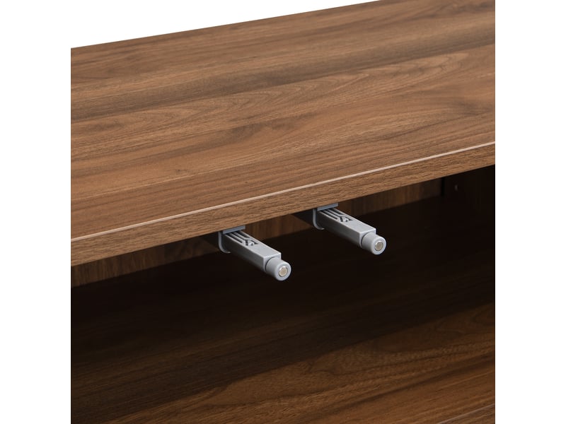 Buffet sans poignées avec étagères réglables pour salon en mdf 120×35×80 cm noyer - Conforama D