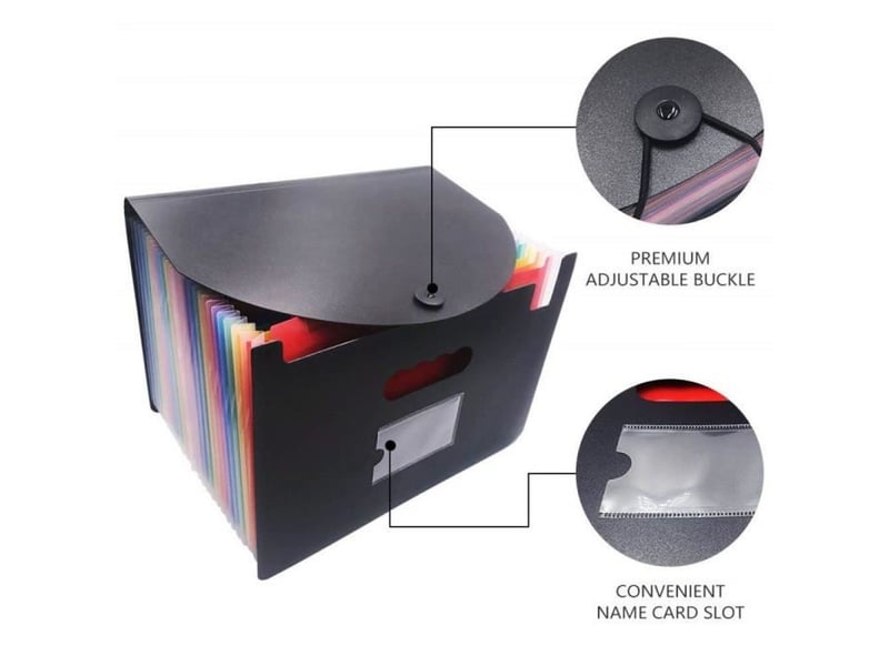  Organisateur de documents a4 extensible 24 compartiments jaune en polypropylene  - Conforama C