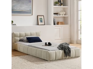 Lit simple 90x200 cm Bliss Lite coloris beige