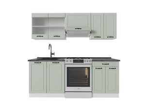 Vicco cuisine, mint campagneblanc, 200cm sans plan de travail