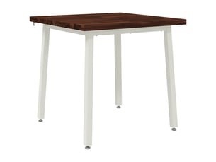 Table à manger moderne 90x90x75 cm bois d'acacia massif marron foncé et blanc shl40628