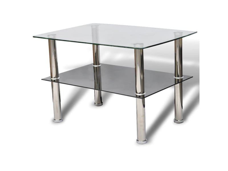  Table basse | table d'appoint salon avec 2 étagères verre  - Conforama A