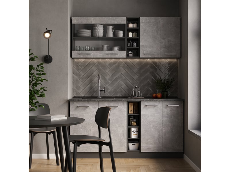 Vicco meuble sous pente, anthracite, 80cm avec 4 compartiments - Conforama C