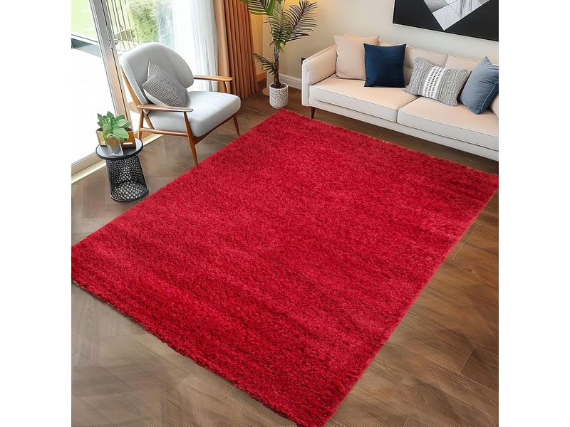 Shaggy - tapis uni à poils longs - rouge 160 x 230 cm LIFE1602301500RED - Conforama B