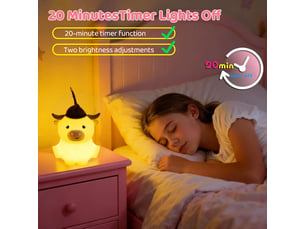 Veilleuse vache highland en silicone, lampe tactile rechargeable, 2 niveaux de lumière chaude, minuterie 20 min