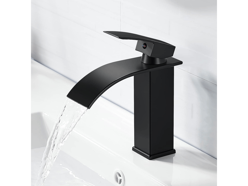  Robinet de lavabo cascade noir, mitigeur d'évier avec bec haut de 107 mm, robinet cascade noir g 38  - Conforama A
