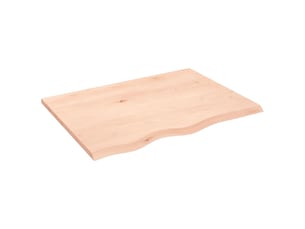 Comptoir de salle de bain, plan de travail 80x60x2 cm bois massif non traité cf65775