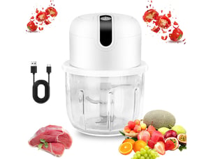 Hachoir de cuisine électrique mini coupe-oignons avec port usb hachoir à oignons 250 ml batterie rechargeable avec lame en acier inoxydable pour hache