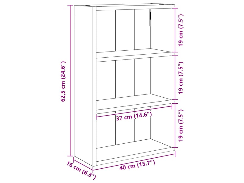 Armoire murale de salle de bain, cabinet de salle de bain blanc 40 x 16 x 62,5 cm cf65185 - Conforama E