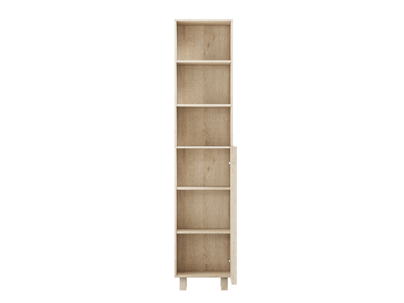  Colonne de salle de bains 35x30x162,5 cm effet chêne avec porte et étagères  - Conforama A
