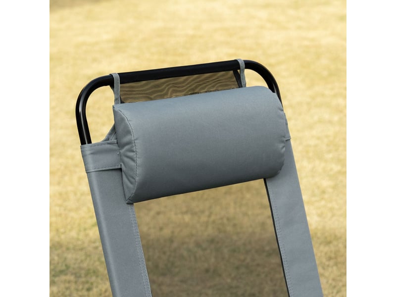 Chaise de jardin lot de 2 pièces pliantes dossier réglable accoudoirs charge max 120 kg style fauteuil de camping - Conforama C