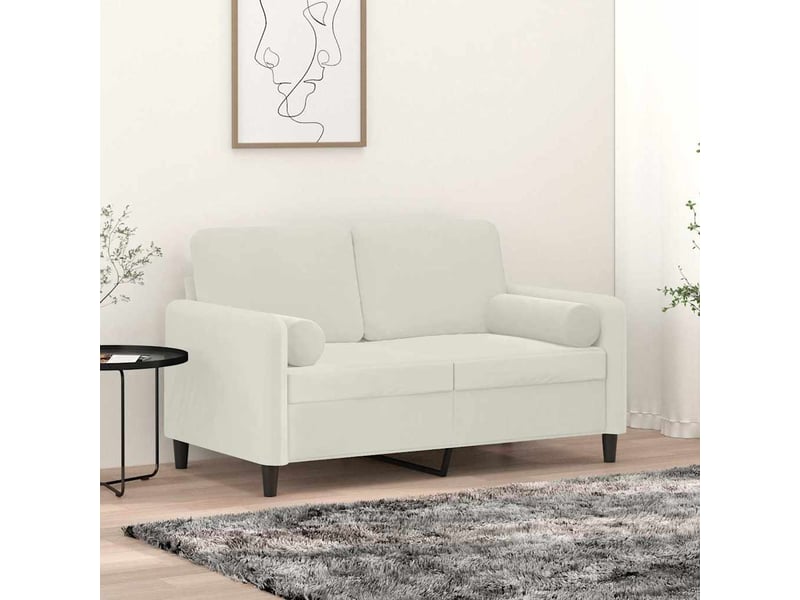  Lot de 2 coussins décoratifs crème ø15x50 cm velours cf60863  - Conforama B