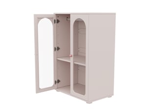 Armoire tcqpz 2 portes 160 x 50 x 120 cm avec penderie, portes transparentes en acrylique, poignées en céramique, rose bébé
