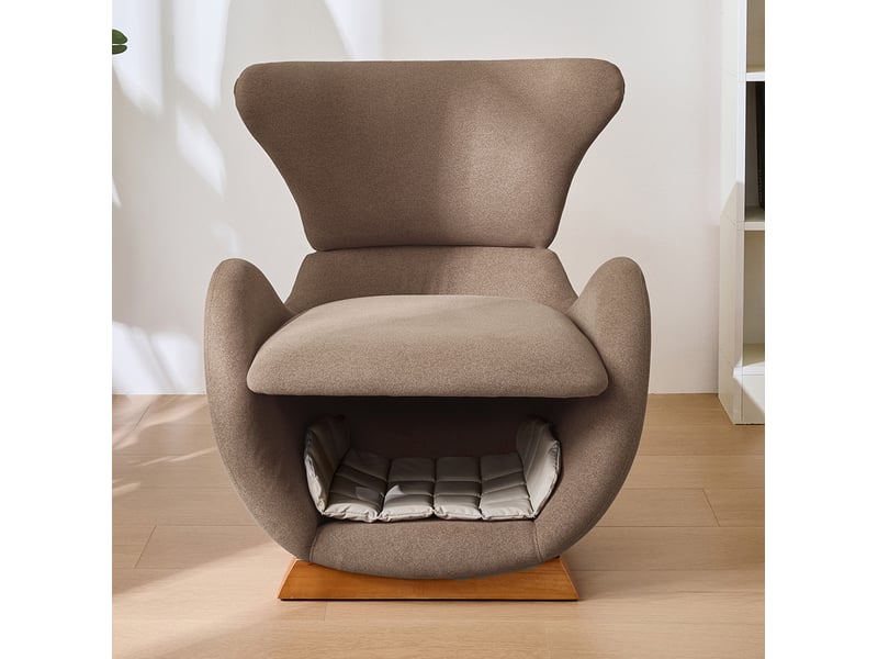 Fauteuil lounge 1 place marron avec niche pour félins et petits chiens - Conforama D