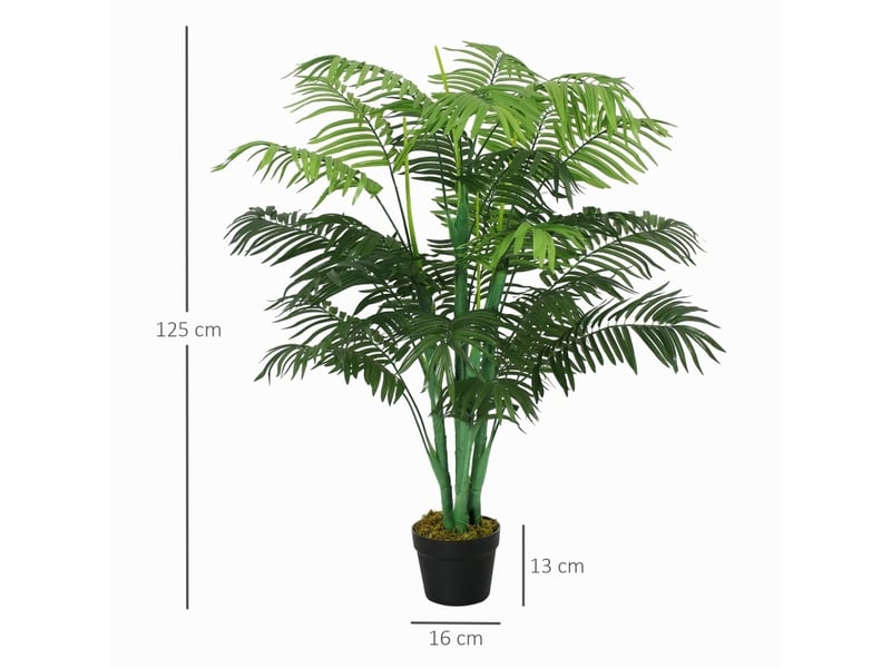  Palme artificielle 125cm avec 18 frondes pour le salon balcon  - Conforama E