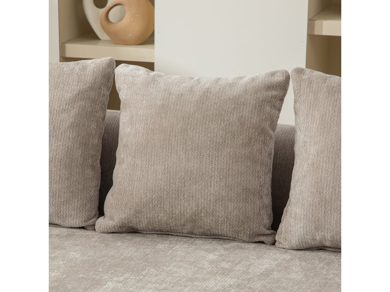 Canapé modulable en tissu chenille gris avec coussin, design contemporain pour salon et pièce principale - Conforama R