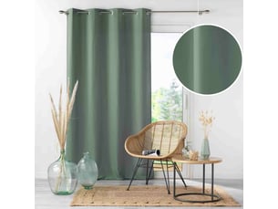 Rideau à œillets 140 x 280 cm microfibre unie absolu cèdre grande hauteur