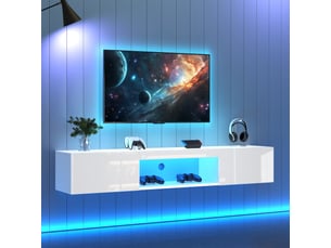 Meuble tv coloris blanc 160 cm <strong></strong>  <strong></strong>