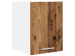 Meuble de rangement cuisine, armoire suspendue bois ancien et blanc 30x31x40cm