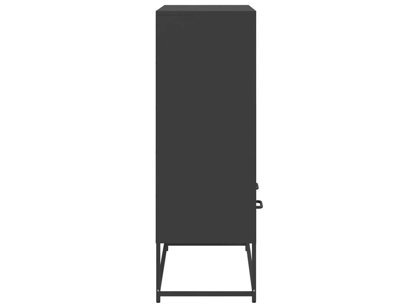  Buffet haut - bahut - meuble de rangement noir 68x39x111,5 cm acier  - Conforama E