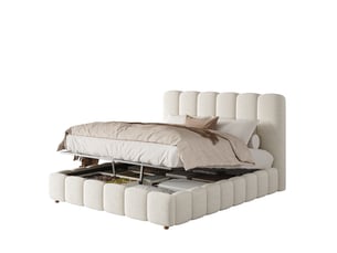 Lit coffre 140x190 cm <strong>MODENUIT </strong> <strong></strong> coloris blanc