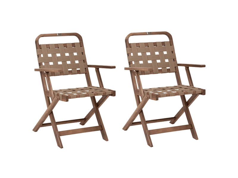 Lot de 2 chaises de jardin milzano acacia marron - Conforama A