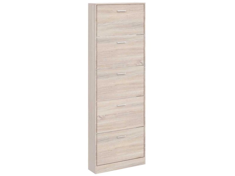 Meuble à chaussures, armoire à chaussures en bois avec 5 compartiments aspect chêne  - Conforama A