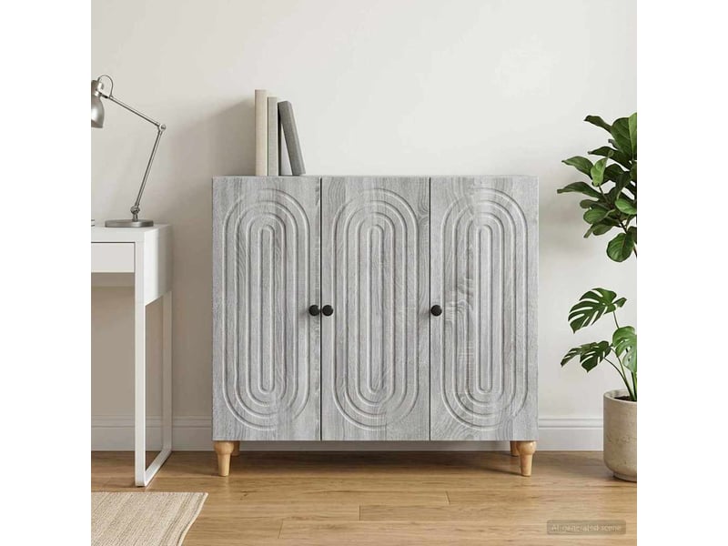 Buffet - bahut - meuble de rangement sonoma gris 89 x 34,5 x 80 cm bois d'ingénierie - Conforama D