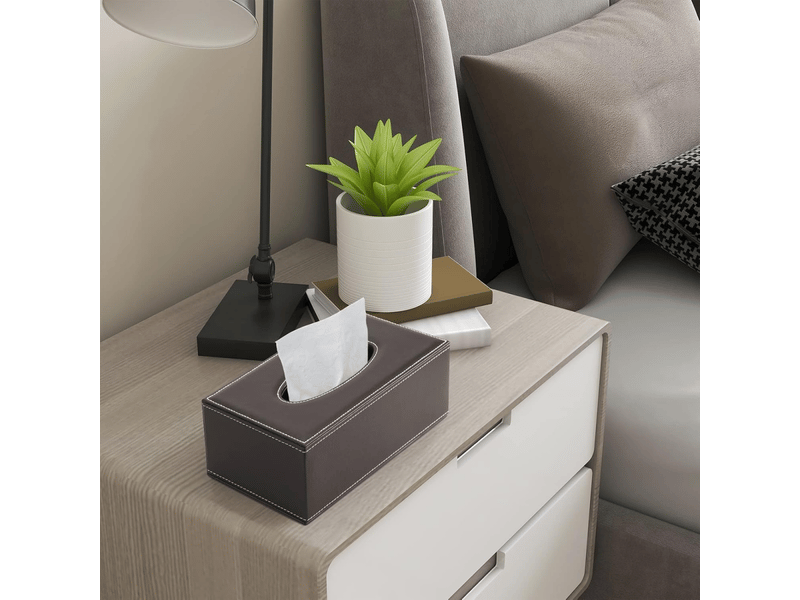  Boîte à mouchoirs en cuir pour la maison, le bureau et l'automobile (marron)  - Conforama C