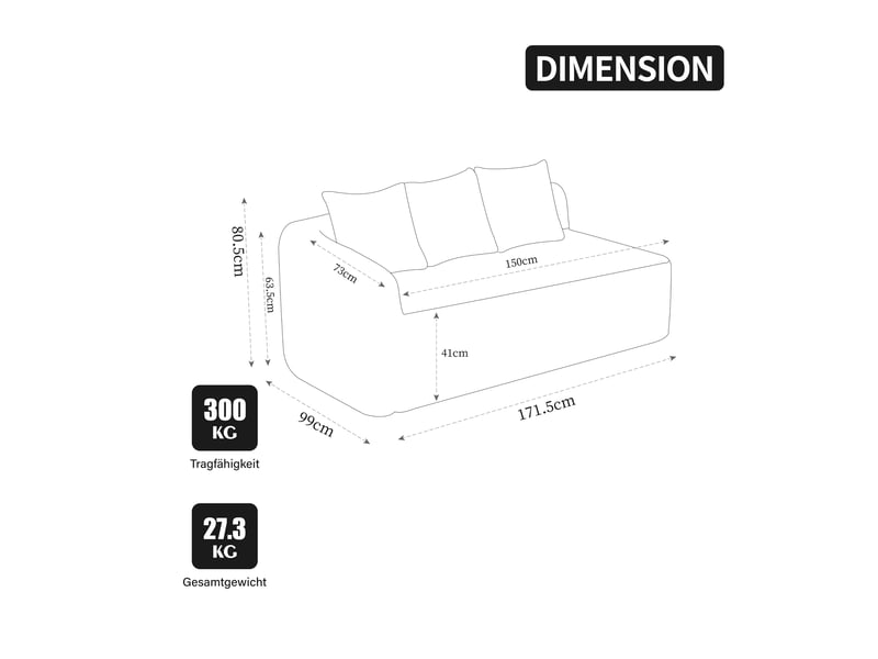  Canapé modulable chenille couleur kaki clair, structure légère et antidérapante pour salon moderne, confort rembourré immédiat  - Conforama C