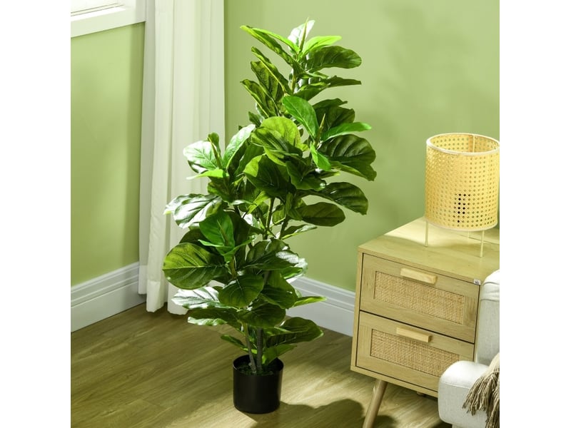 Plante artificielle ficus 15x15x110 cm 90 feuilles verte  - Conforama C