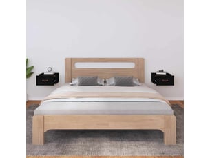 Lot de 2 tables de chevet - cabinet de chevet - table de nuit murales noir 40x29,5x22 cm