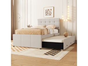Lit extensible 90x200 cm <strong></strong>  <strong></strong> coloris beige