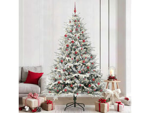 Sapin de noël - arbre de noël artificiel pré-éclairé avec ensemble de boules