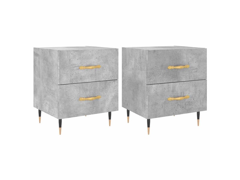  Lot de 2 tables de chevet - cabinet de chevet - table de nuit gris béton 40x35x47,5cm bois d’ingénierie  - Conforama A