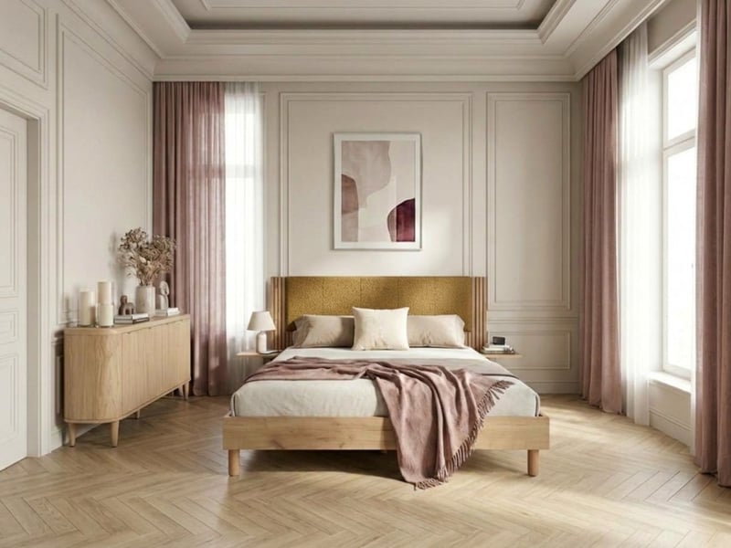  Bobochic lit isya tissu bouclette avec lattes massives jaune 180x200 ISYA - Conforama B