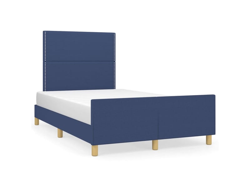 Lit double- lit adulte -  cadre de lit sans matelas bleu 120x190 cm tissu  - Conforama A