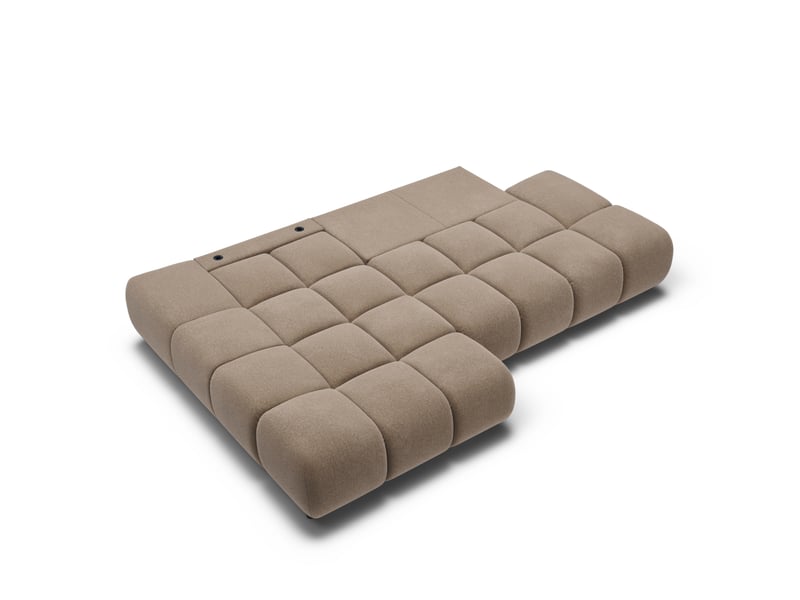 Canapé d'angle gauche convertible almera 4 places tissu taupe - Conforama C