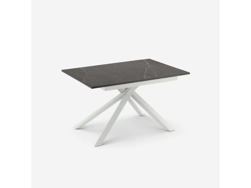  Table extensible en mélaminé structure blanche 140190x90 pluto - anthracite  - Conforama A