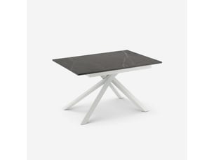 Table extensible en mélaminé structure blanche 140190x90 pluto - anthracite