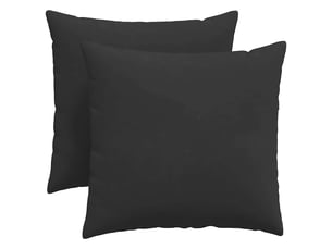 Lot de 2 coussins de canapé, coussins décoratifs tissu noir 45 x 45 cm cf58913